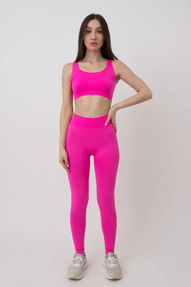 Безшовні легінси з мікрофібри LEGGINGS Giulia (pink neon), рожевий