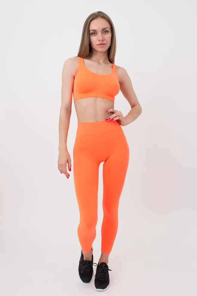 Безшовні легінси з мікрофібри LEGGINGS Giulia (orange neon), помаранчевий