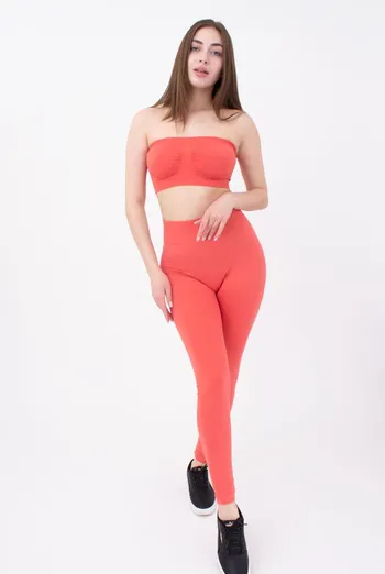 Безшовні спортивні легінси з мікрофібри LEGGINGS 02 Giulia (burnt coral), помаранчевий