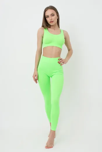 Бесшовные спортивные леггинсы из микрофибры LEGGINGS 02 Giulia (green neon), зеленый Бесшовные спортивные леггинсы из микрофибры LEGGINGS 02 Giulia (green neon), зеленый