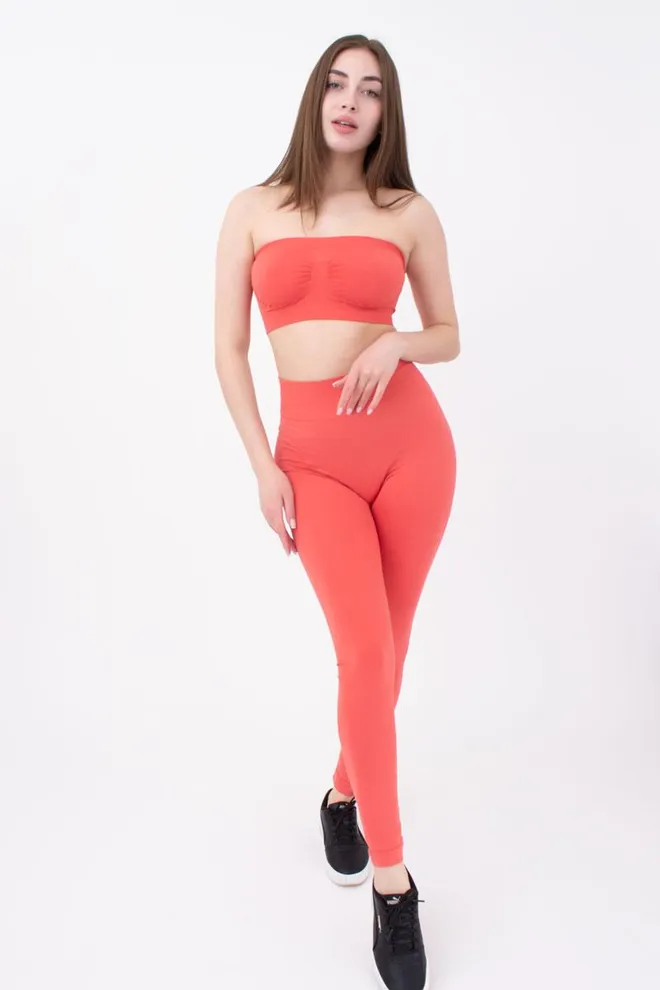 Безшовні спортивні легінси з мікрофібри LEGGINGS 02 Giulia (burnt coral), помаранчевий