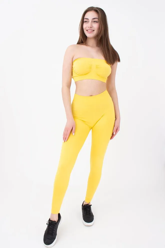 Безшовні спортивні легінси з мікрофібри LEGGINGS 02 Giulia (illuminating), жовтий