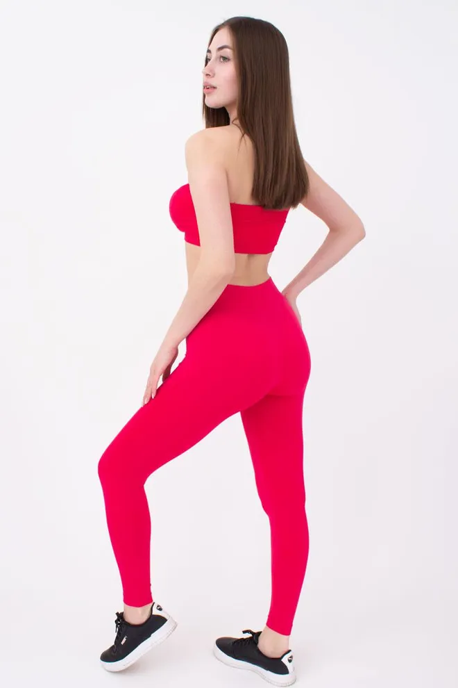 Безшовні спортивні легінси з мікрофібри LEGGINGS 02 Giulia (raspberry sorbet), рожевий