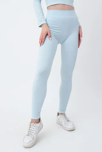 Безшовні спортивні легінси з мікрофібри LEGGINGS 02 Giulia (spun sugar), блакитний