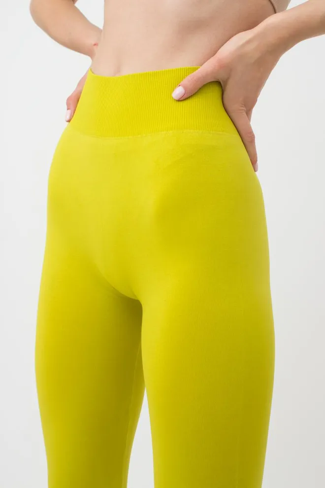 Безшовні спортивні легінси з мікрофібри LEGGINGS 02 Giulia (fragile sprout), зелений