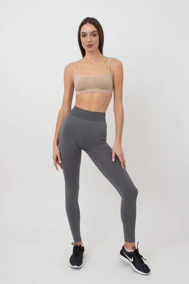 Безшовні спортивні легінси з мікрофібри LEGGINGS 02 Giulia (poppy seed), сірий