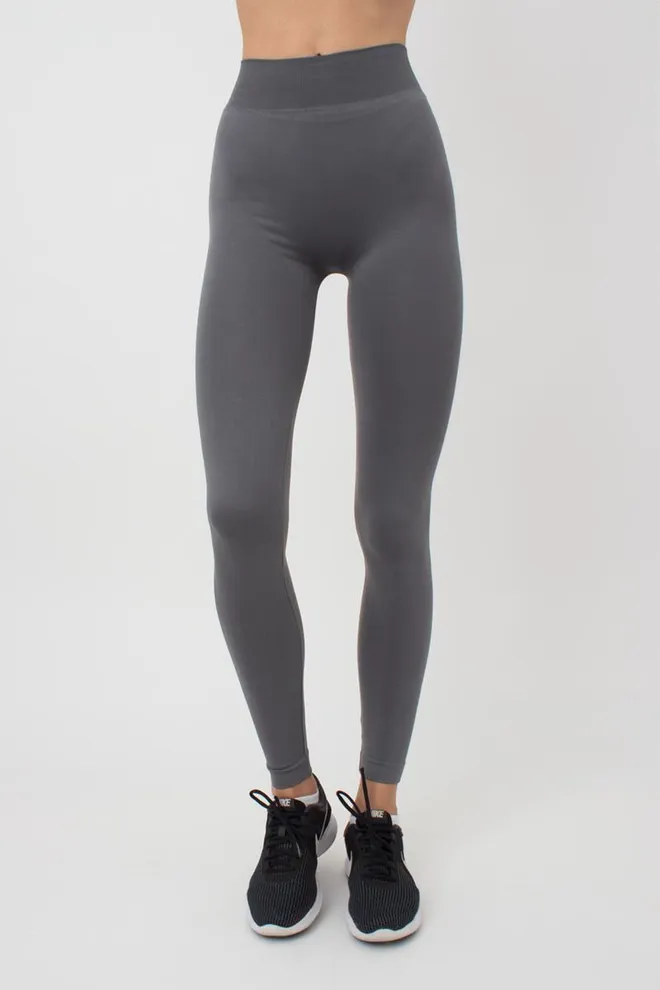 Безшовні спортивні легінси з мікрофібри LEGGINGS 02 Giulia (poppy seed), сірий