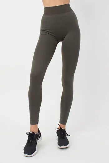 Безшовні спортивні легінси з мікрофібри LEGGINGS 02 Giulia (khaki), зелений Безшовні спортивні легінси з мікрофібри LEGGINGS 02 Giulia (khaki), зелений