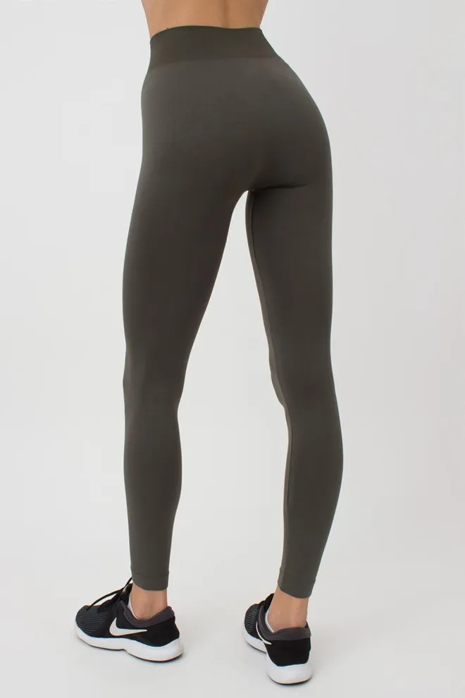 Безшовні спортивні легінси з мікрофібри LEGGINGS 02 Giulia (khaki), зелений