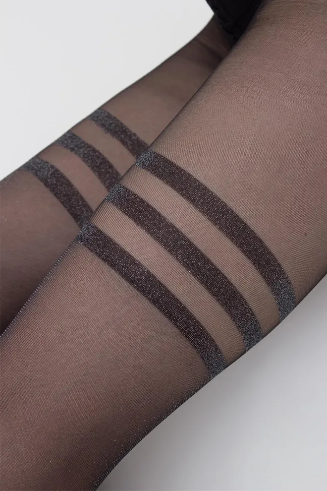 Колготки с имитацией чулок Lima lurex 20 den model 2 Giulia (nero/silver), черный