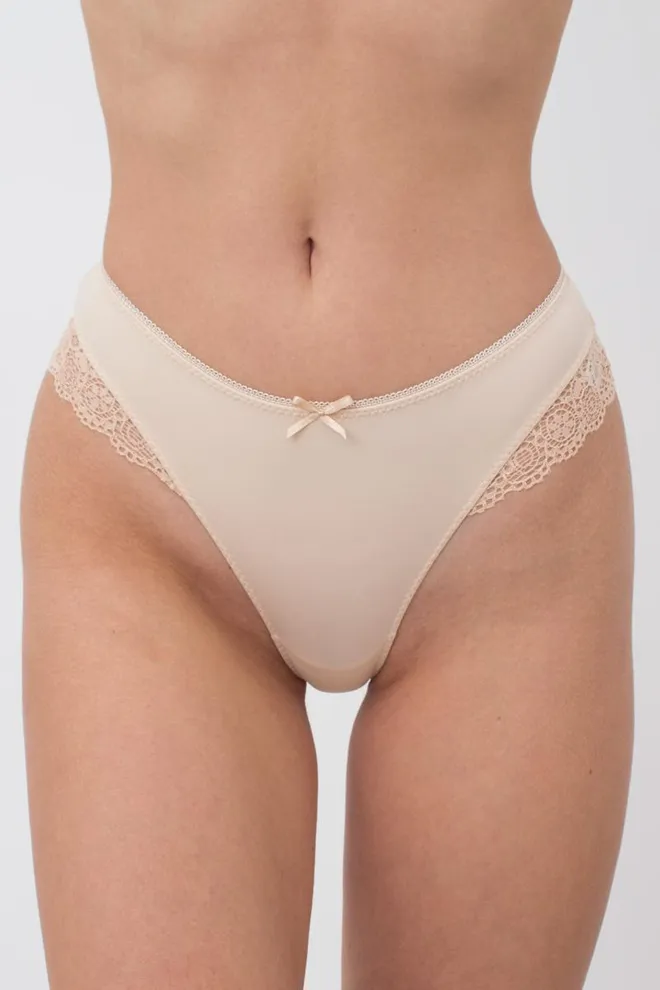 Женские кружевные трусы бразилиана Linda 2201/02 Giulia (beige)