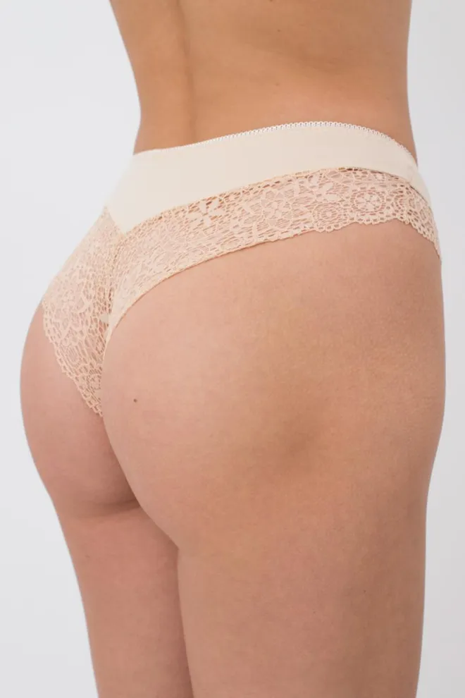 Женские кружевные трусы бразилиана Linda 2201/02 Giulia (beige)