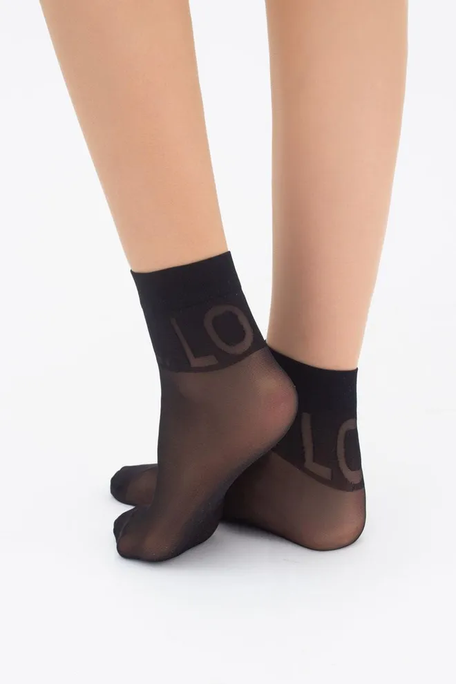 Носки детские капроновые с надписями LNN-10 Giulia (nero)