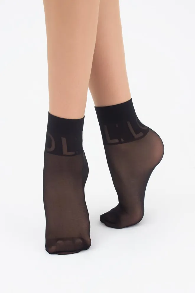 Носки детские капроновые с надписями LNN-10 Giulia (nero)