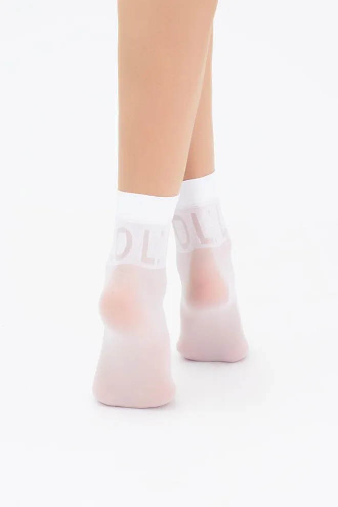 Носки детские капроновые с надписями LNN-10 Giulia (bianco)