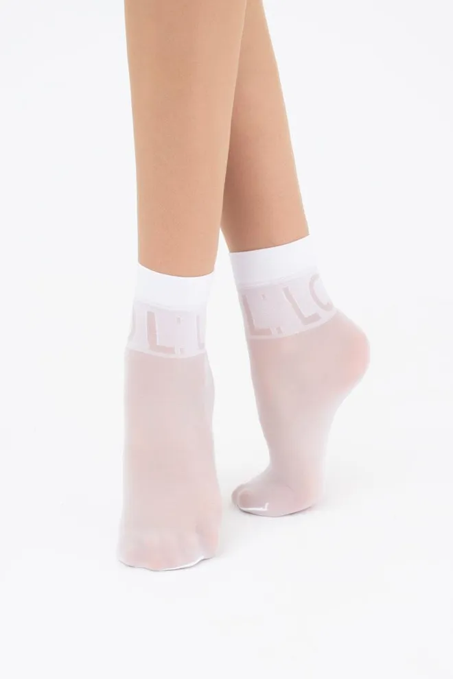 Носки детские капроновые с надписями LNN-10 Giulia (bianco)