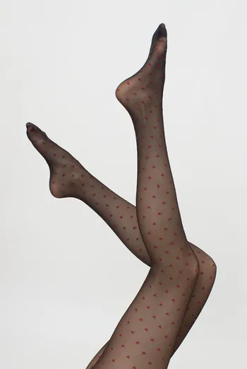 Колготки с рисунком сердечко Lovers 20 den model 4 Giulia (nero/rosso), черный Колготки с рисунком сердечко Lovers 20 den model 4 Giulia (nero/rosso), черный