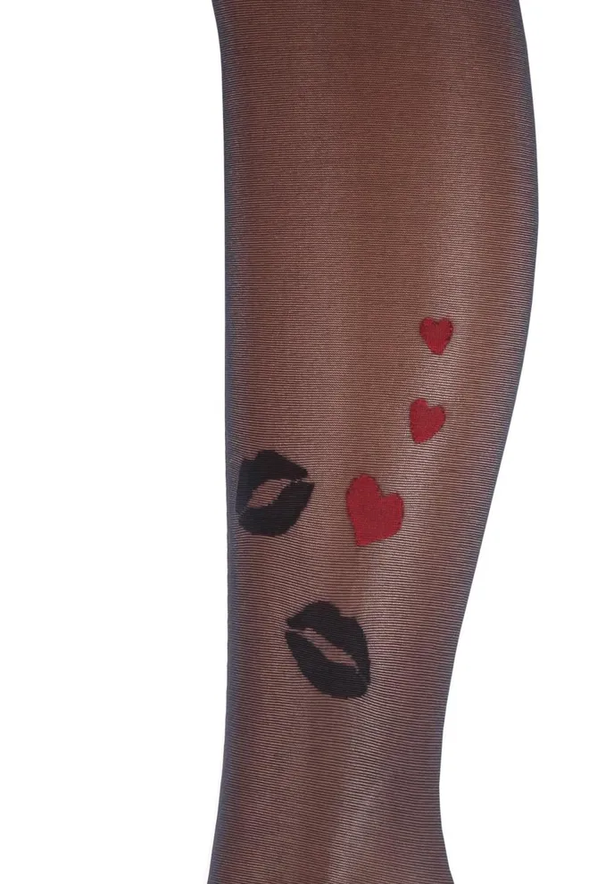 Колготки с рисунком сердечко Lovers 20 den model 11 Giulia (nero)
