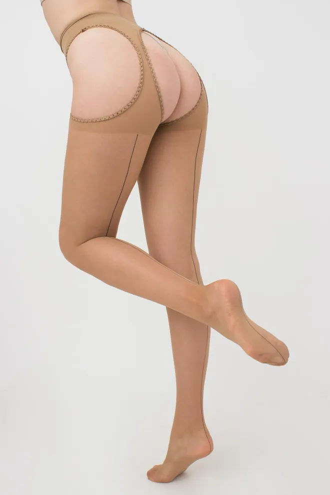 Колготки с эротическим вырезом Love chic 20 den model 1 Giulia (daino/nero)