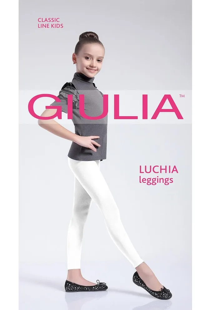 LUCHIA 150 LEGGINS Детские Леггинсы из микрофибры с эффектом блеска ТМ GIULIA  (bianco)