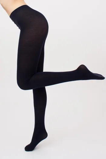 Теплые хлопковые колготки Lucky cotton 200 den Giulia (navy), синий