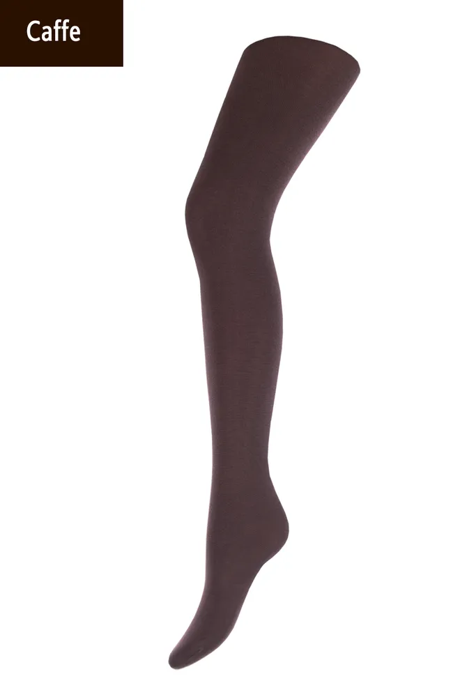 Теплые хлопковые колготки Lucky cotton 200 den Giulia (caffe)