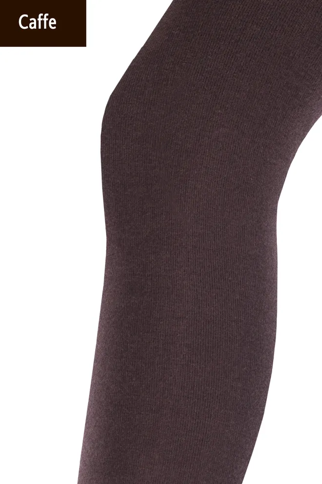 Теплые хлопковые колготки Lucky cotton 200 den Giulia (caffe)