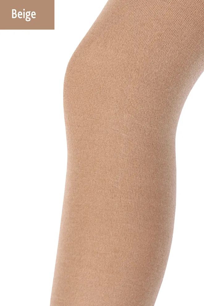 Теплые хлопковые колготки Lucky cotton 200 den Giulia (beige)