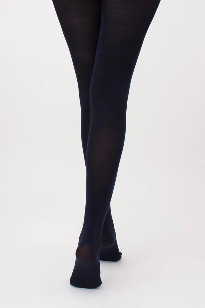 Теплые хлопковые колготки Lucky cotton 200 den Giulia (navy), синий