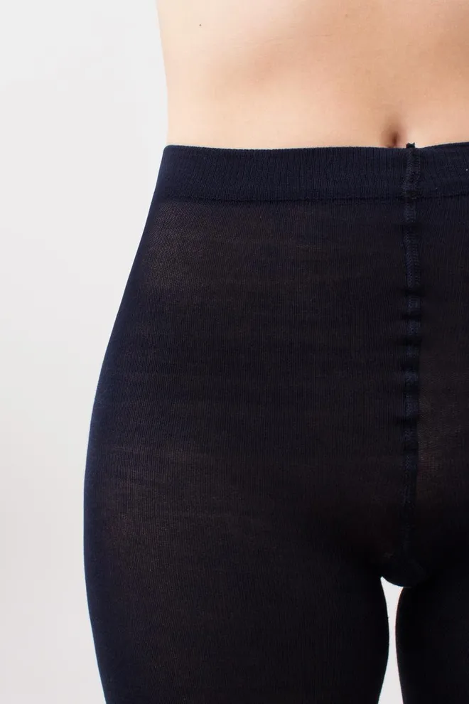 Теплые хлопковые колготки Lucky cotton 200 den Giulia (navy), синий