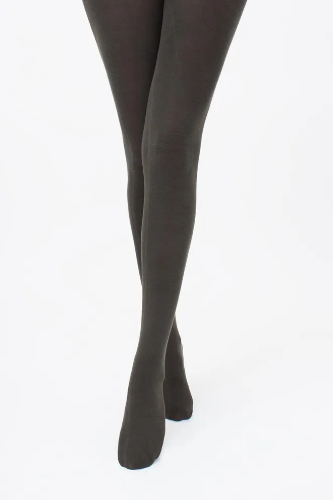 Теплые хлопковые колготки Lucky cotton 200 den Giulia (jungle), черный