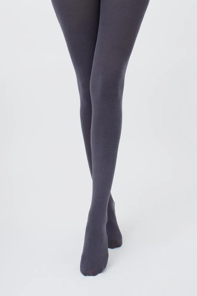 Теплые хлопковые колготки Lucky cotton 200 den Giulia (fumo), серый