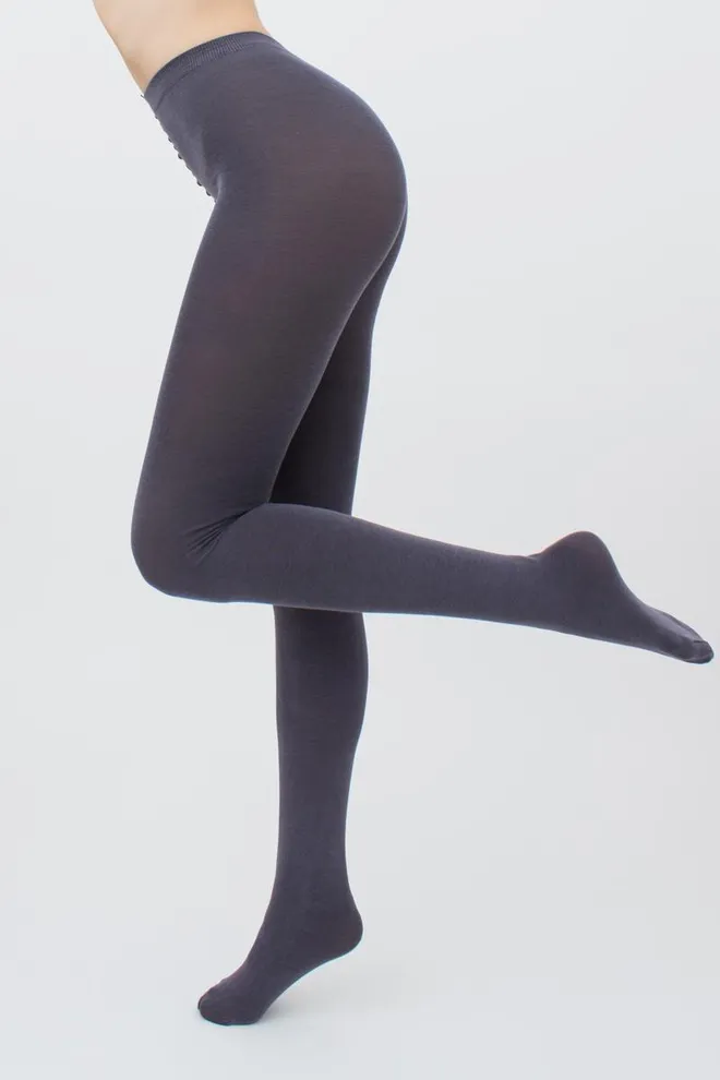Теплые хлопковые колготки Lucky cotton 200 den Giulia (fumo), серый