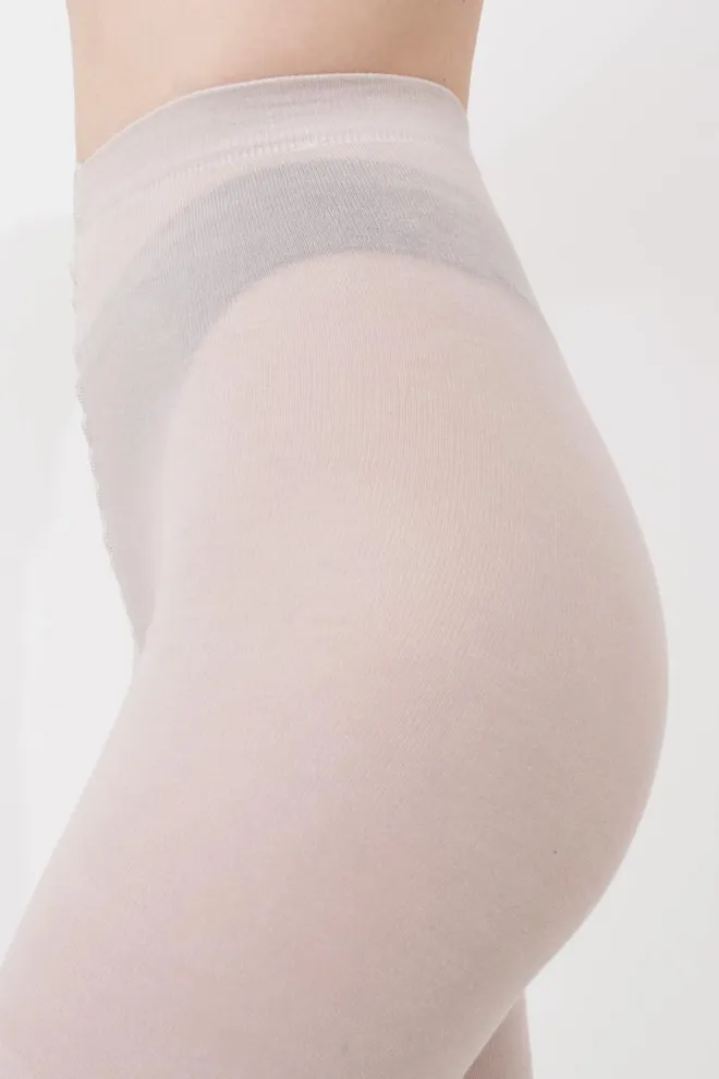 Теплые хлопковые колготки Lucky cotton 200 den Giulia (moonlight), бежевый