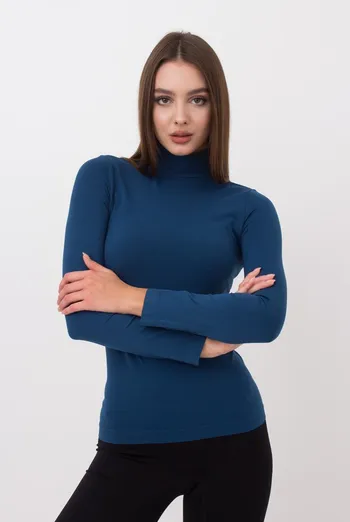 Бесшовная водолазка LUPETTO MANICA LUNGA Giulia (navy peony), синий