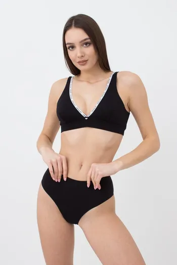 Бюстгальтер хлопковый Logo 1604/60 Giulia (black)