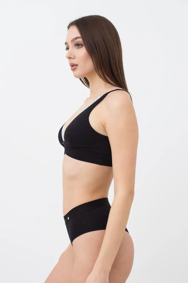 Бюстгальтер хлопковый Logo 1604/60 Giulia (black)