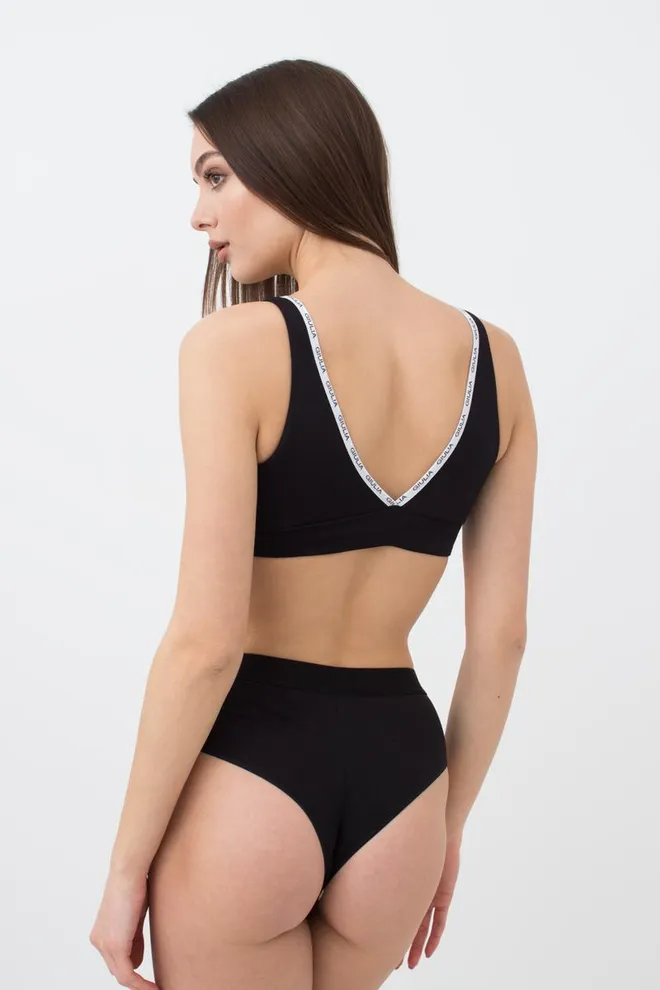 Бюстгальтер хлопковый Logo 1604/60 Giulia (black)