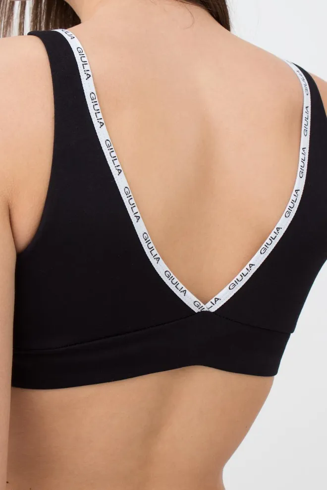Бюстгальтер хлопковый Logo 1604/60 Giulia (black)