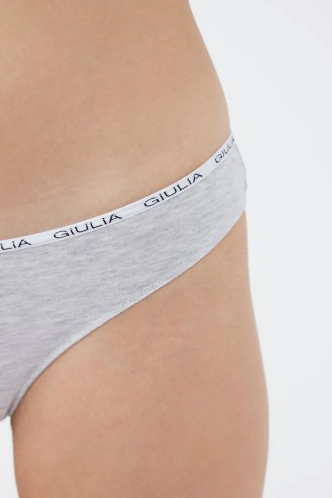 Женские трусы стринги Logo 2102/60 Giulia (grey melange)