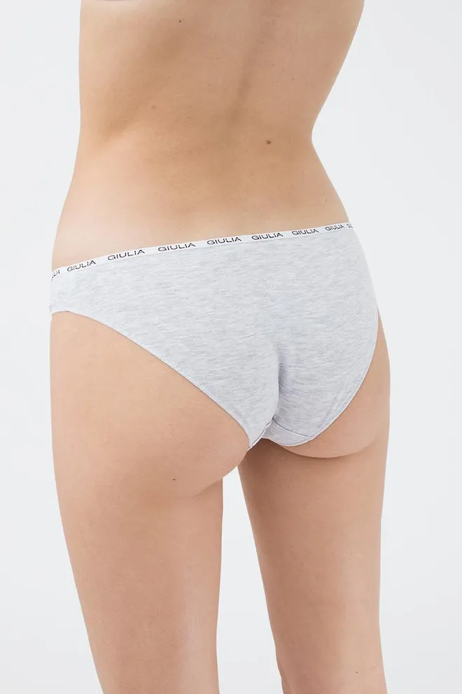 Женские трусы слипы Logo 2302/60 Giulia (grey melange)