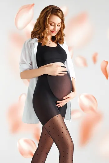 Фантазийные колготки в горох для беременных Mama amalia 40 model 1 Giulia (nero)