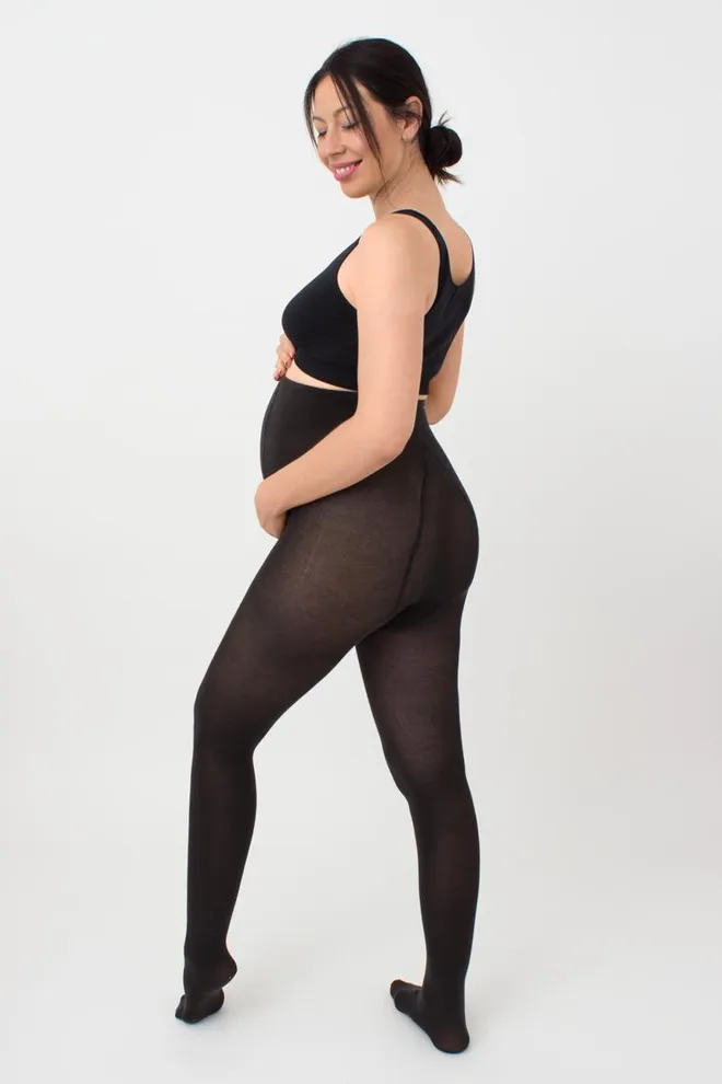 Теплые колготки для беременных Mama cotton 200 den Giulia (nero)