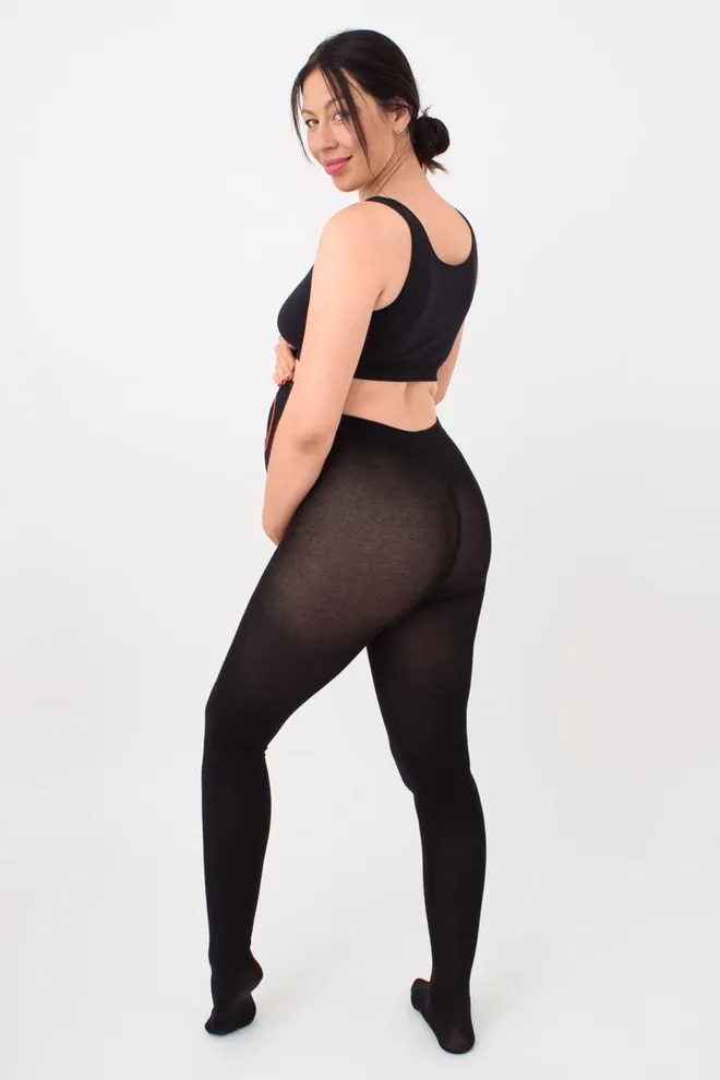 Теплые фантазийные колготки для беременных Mama cotton fashion 001 Giulia (nero)