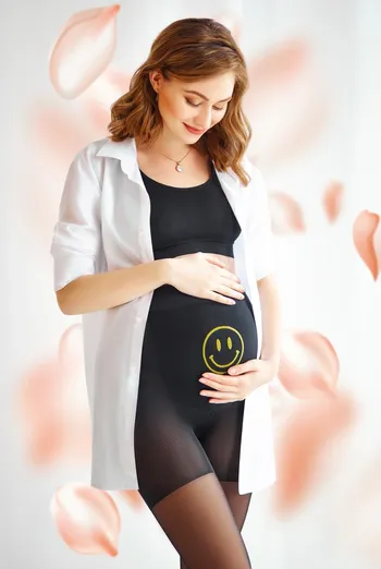 Фантазийные колготки для беременных Mama love 40 model 1 Giulia (nero)