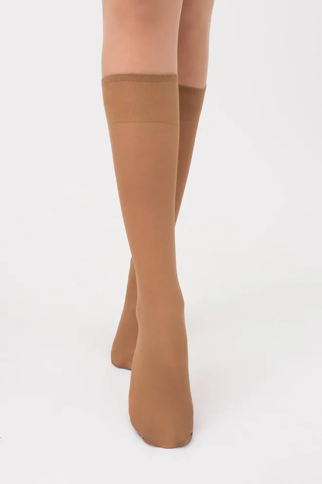 Классические гольфы Marea 40 den Giulia 2 пары (caramel), бежевый