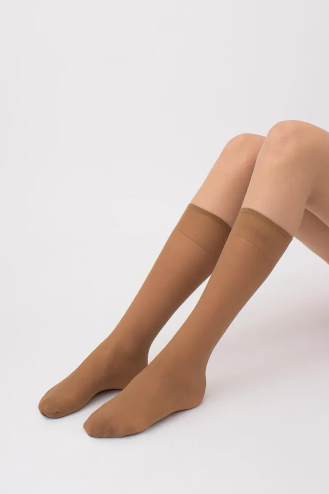 Классические гольфы Marea 40 den Giulia 2 пары (caramel), бежевый