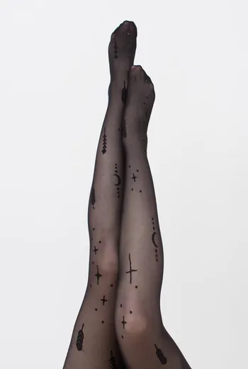 Колготки в сетку с принтом MESH 40 (3) Giulia (nero), черный