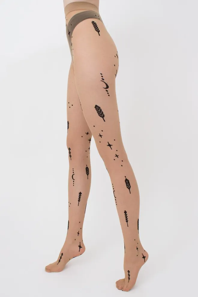 Колготки в сетку с принтом MESH 40 (3) Giulia (daino/nero), бежевый