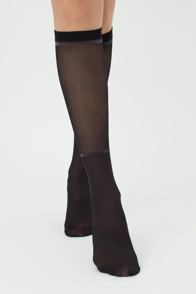 Женские блестящие гольфы Mg1 Giulia (nero)